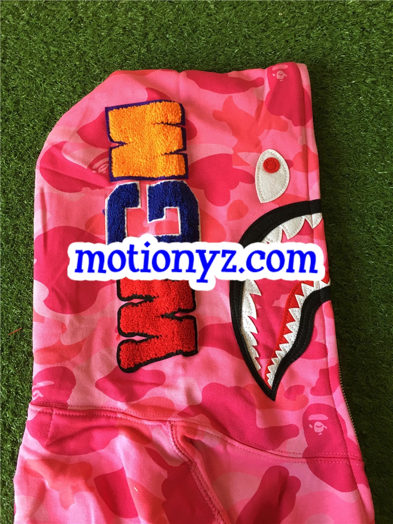 A Bathing Ape Clothing Bape Shark Hoodies Camo Pink